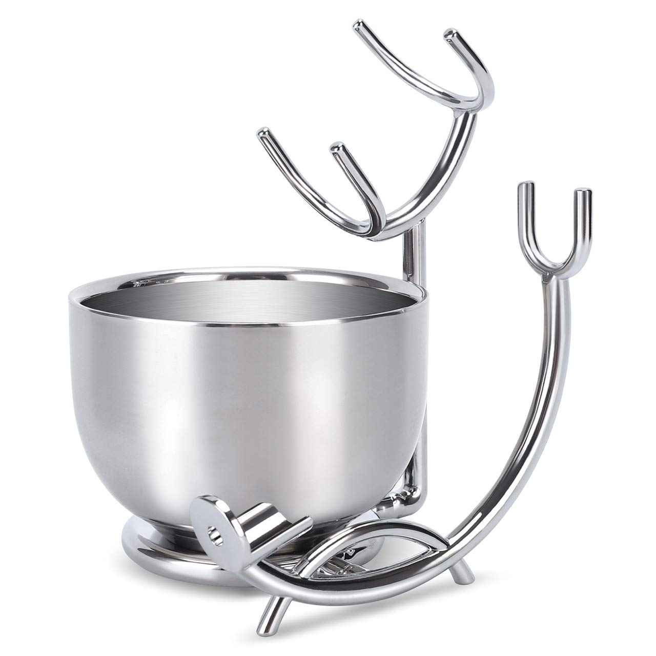 SANWA Grooming Shaving Kit for Men,Shaving Razor and Brush Stand with Stainless Steel Shaving Soap Bowl