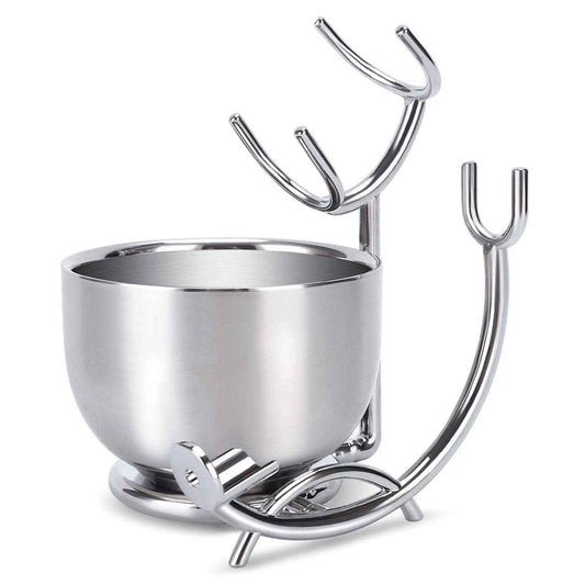 SANWA Grooming Shaving Kit for Men,Shaving Razor and Brush Stand with Stainless Steel Shaving Soap Bowl