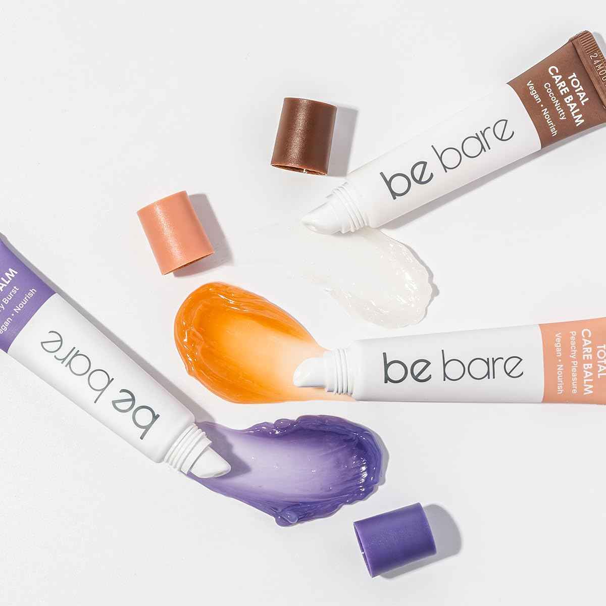 Total Care Balm Variety Pack - Berry Burst, Peachy Pleasure, CocoNutty Nourishing Multi-Balm with Vitamin E for Moisturizing Lips, Nails, Elbows and Dry Skin (3 pc)