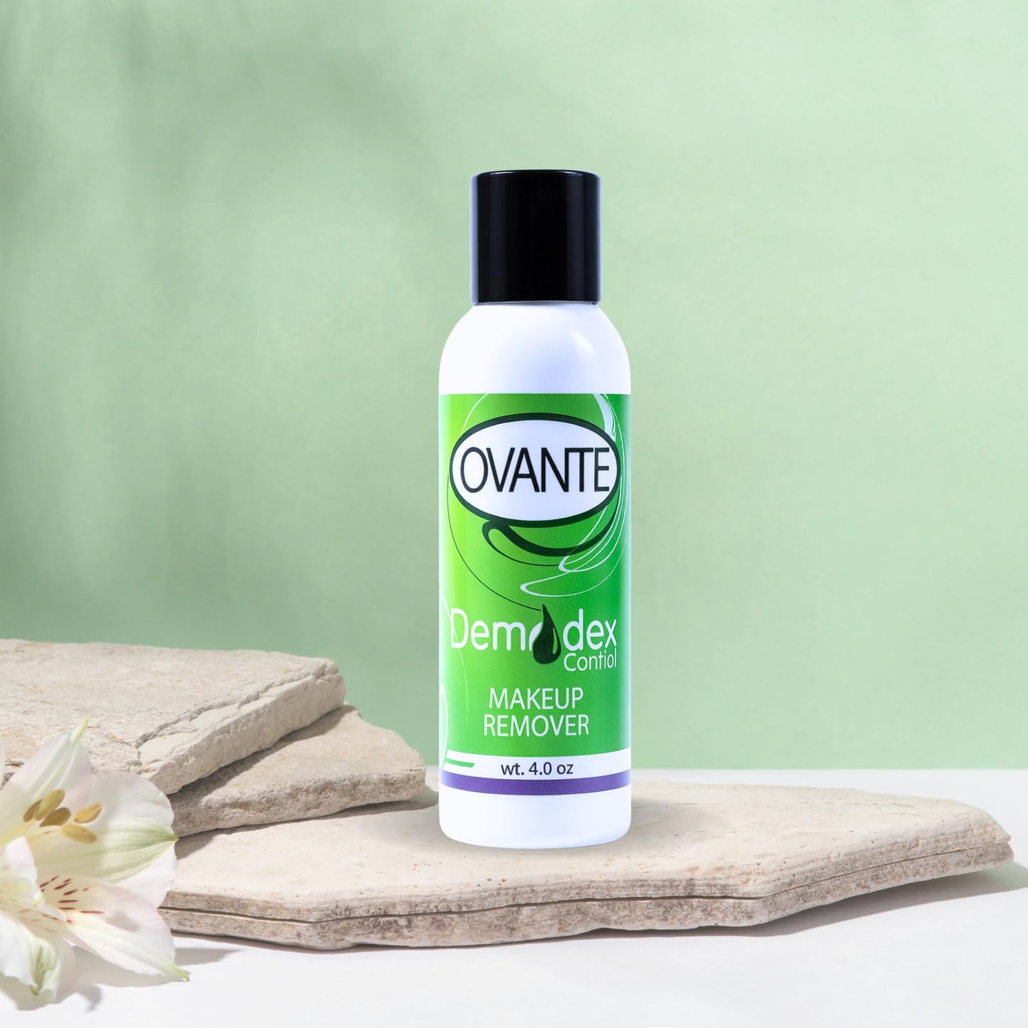 Ovante Demodex Mite Eliminating Face Wash & Make Up Remover With Tea Tree Oil For Human With Demodex Mite, Rosacea, Blepharitis, Itchy Eyelids & Lashes - 4.0 oz