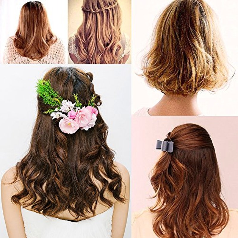 JANYUN 40 Pcs Pink Magic Hair Rollers Include 20pcs Large Silicone Curlers and 20pcs Small Silicone Curlers