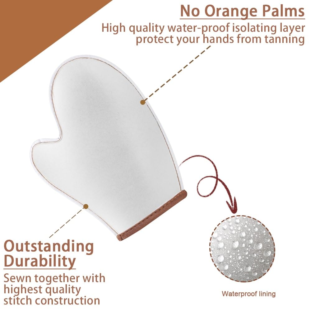 Self Tanning Mitt Applicator Kit - Ultra Soft & Streak-Free Self Tan Mitts | Includes Back Lotion Applicator