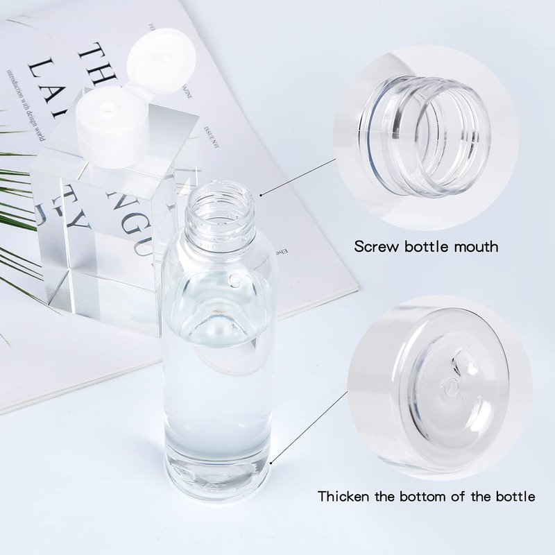 Trendbox 120ml/4oz Clear Plastic Empty Bottles with Flip Cap BPA-Free Travel Containers for Shampoo, Lotions, Liquid Body Soap and Massage Oils - 24 Pack