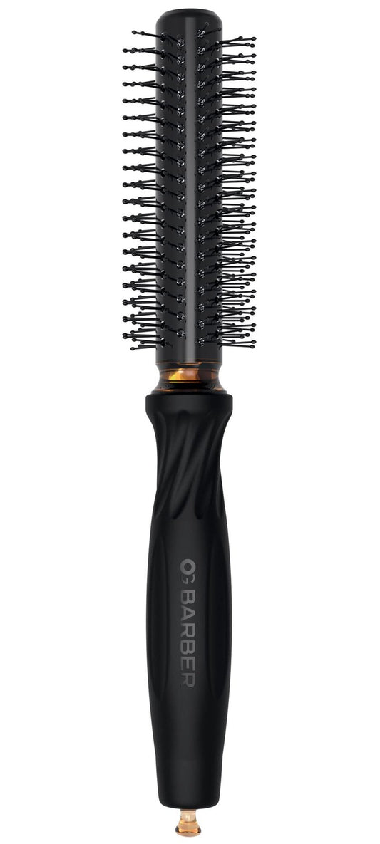 Olivia Garden OG Barber round brush with Ceramic Coated Barrel, quick drying and v-shaped bristles for easy styling on men hair, 3/4 inch
