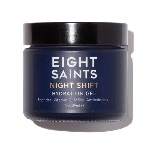 Eight Saints Night Shift Anti-Aging Gel Face Moisturizer, Anti Wrinkle Night Cream Gel For Face To Reduce Fine Lines and Wrinkles, with Peptides, Vitamin C, and Aloe Vera, 2 Ounces