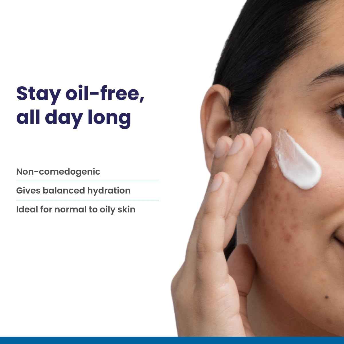 RE' EQUIL Oil Free Moisturiser Lightweight Moisturizer For Face Retains Essential Moisture Prevents Acne Breakouts Suitable For Normal, Oily Combination Skin 100G