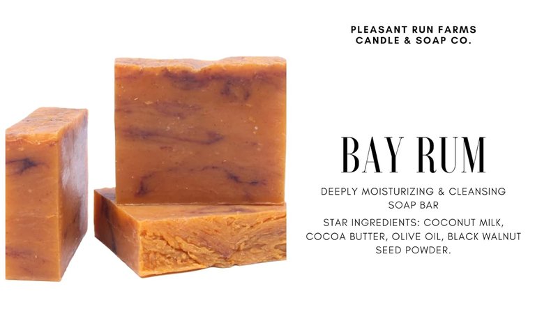 Handmade Bay Rum Soap Bar - Moisturizing & Exfoliating 3-Pack | Aromatic Bath Soap Set for Men