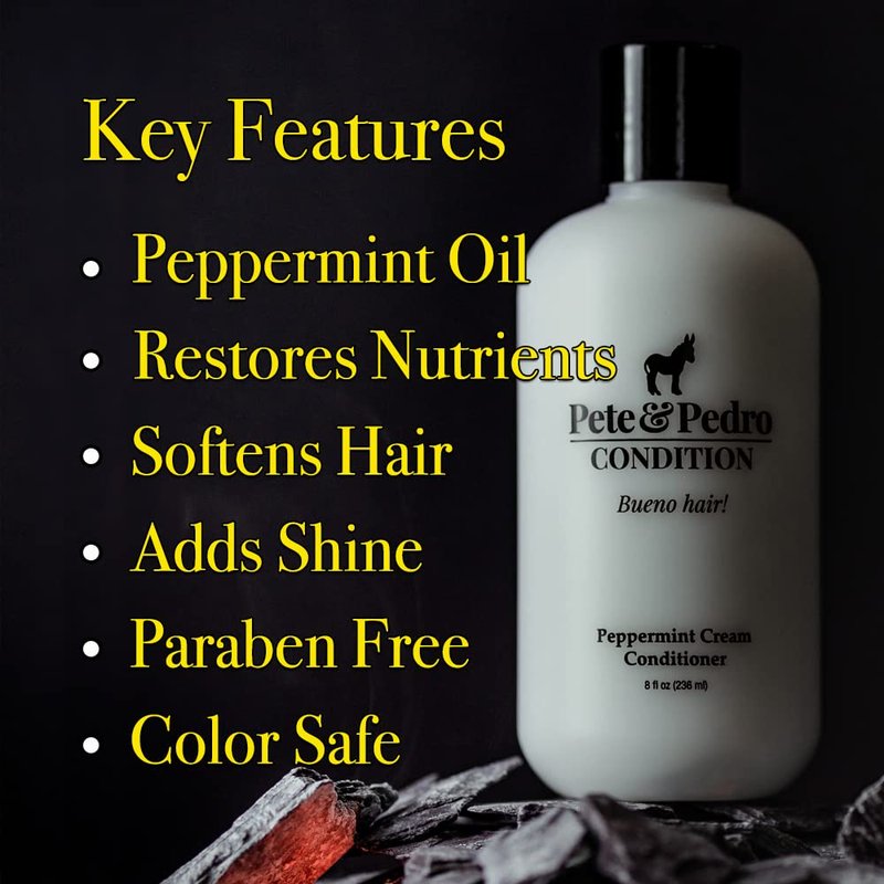Pete & Pedro Tea Tree Oil Shampoo & Peppermint Conditioner Set - Deep Cleansing & Dandruff Repair | 8.5 oz Each