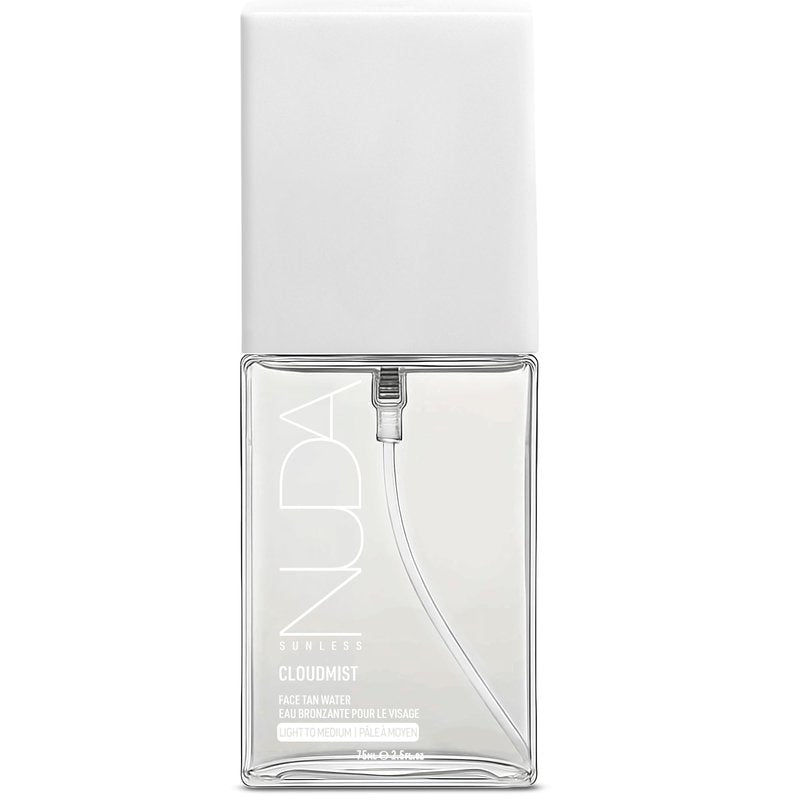 Nuda CloudMist Face Tan Water | Buildable Facial Tanning Mist for Light to Medium Complexions | Infused with Vitamins and White Tea & Rosehip Extracts | Lightweight, Bronzer-Free Formula, (2.5 Fl Oz)