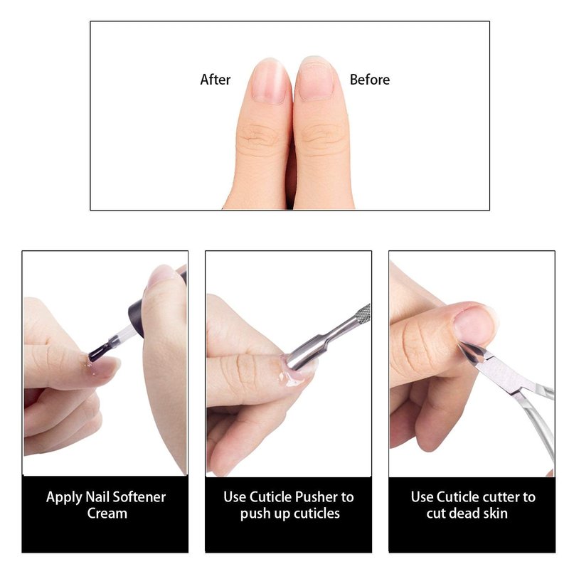6 Packs Cuticle Trimmer with Pusher - Professional Stainless Steel Cuticle Nippers Cutter Clippers and Cuticle Remover Manicure Tools for Fingernails Toenails (silver)