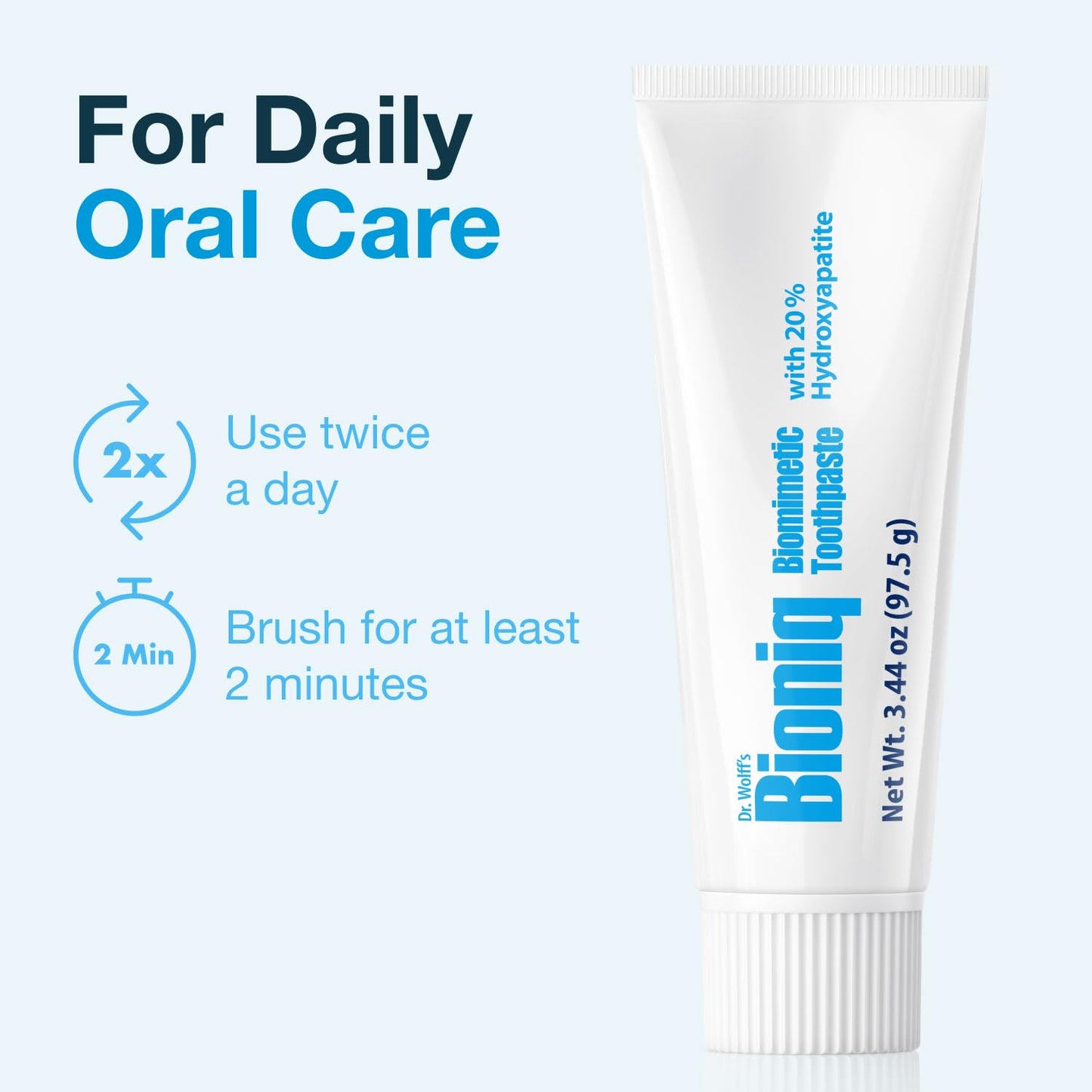 Bioniq Classic - 20% Hydroxyapatite Toothpaste, bioHAP and Fluoride Free for Daily Use, Clinically Tested - Our Expert Enamel Care, Mint Flavor - 3 x 3.44 Oz