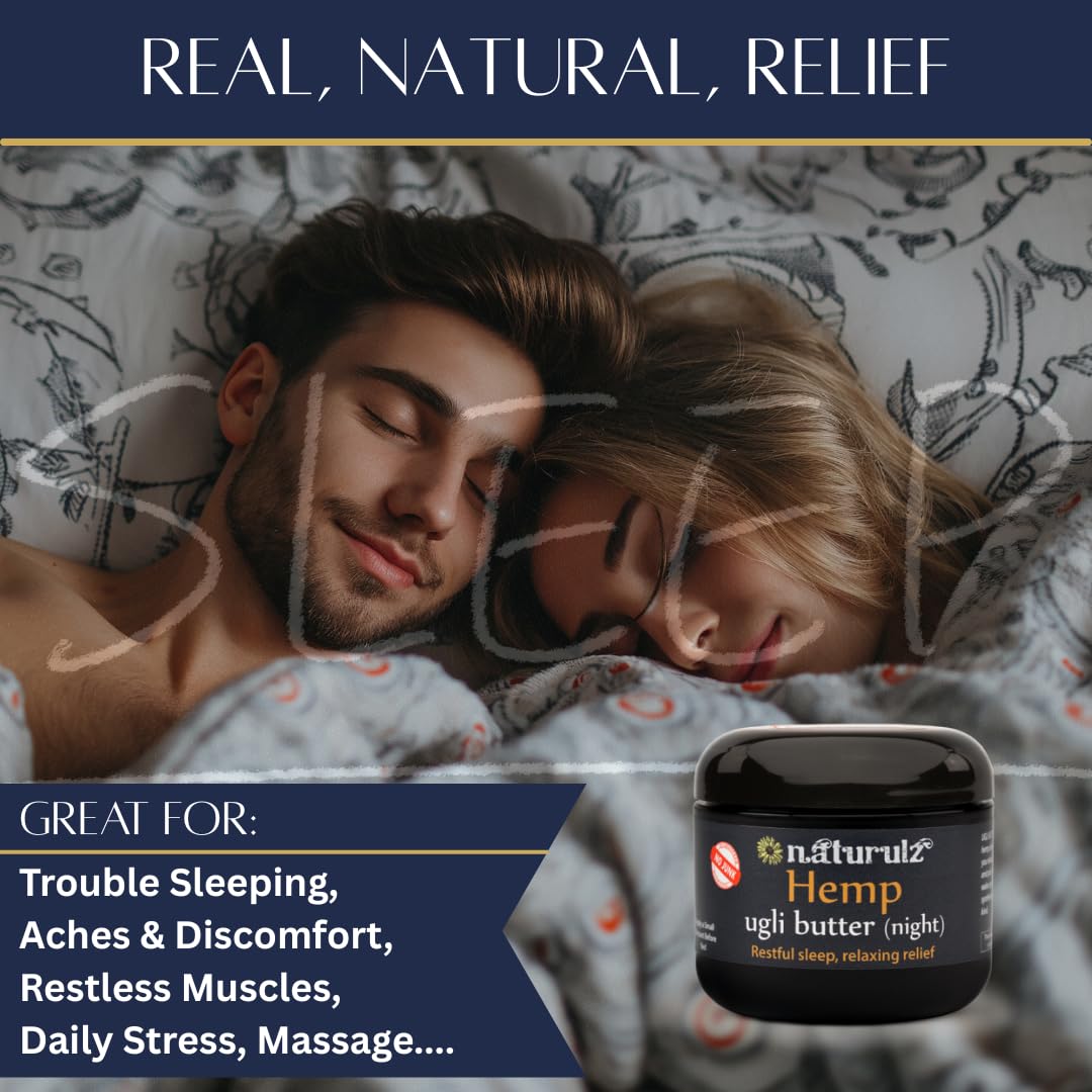Ugli Butter Hemp Night Cream - Soothing Lavender & Chamomile | 4oz Relaxing Sleep Aid