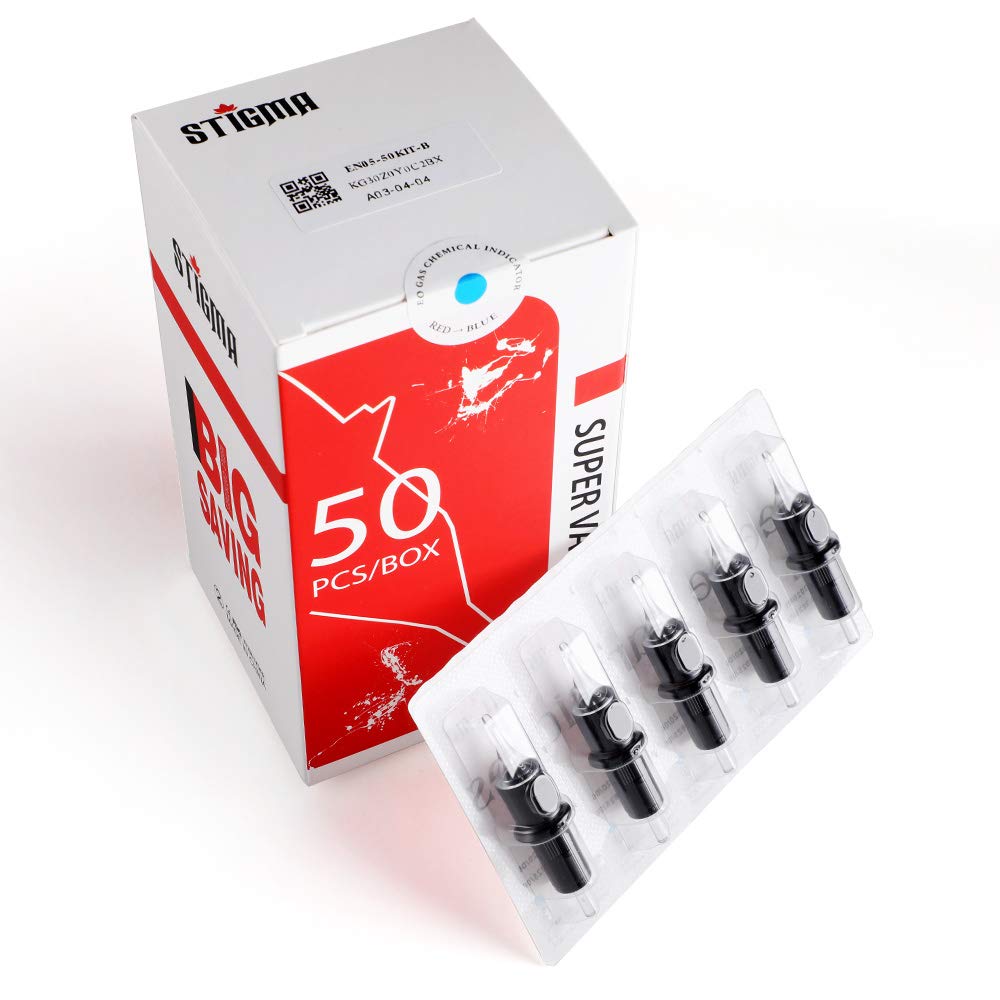Bugpin Tattoo Needle Cartridges - Curved/Round Magnum Shader with Membrane Safety | 50-Pack
