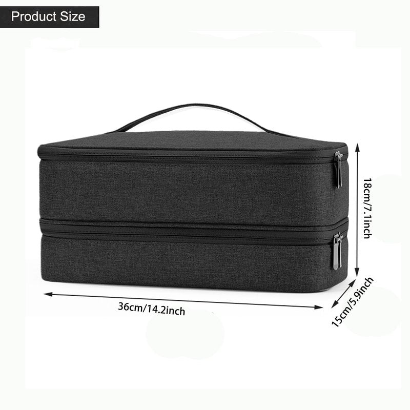 BUBM Double-Layer Carrying Case for Shark Flexstyle, Travel Case for Shark Flexstyle/FlexFusion, Portable Storage Organizer bag for Airwrap Styler/Supersonic Hair Dryer and Attachments,Black