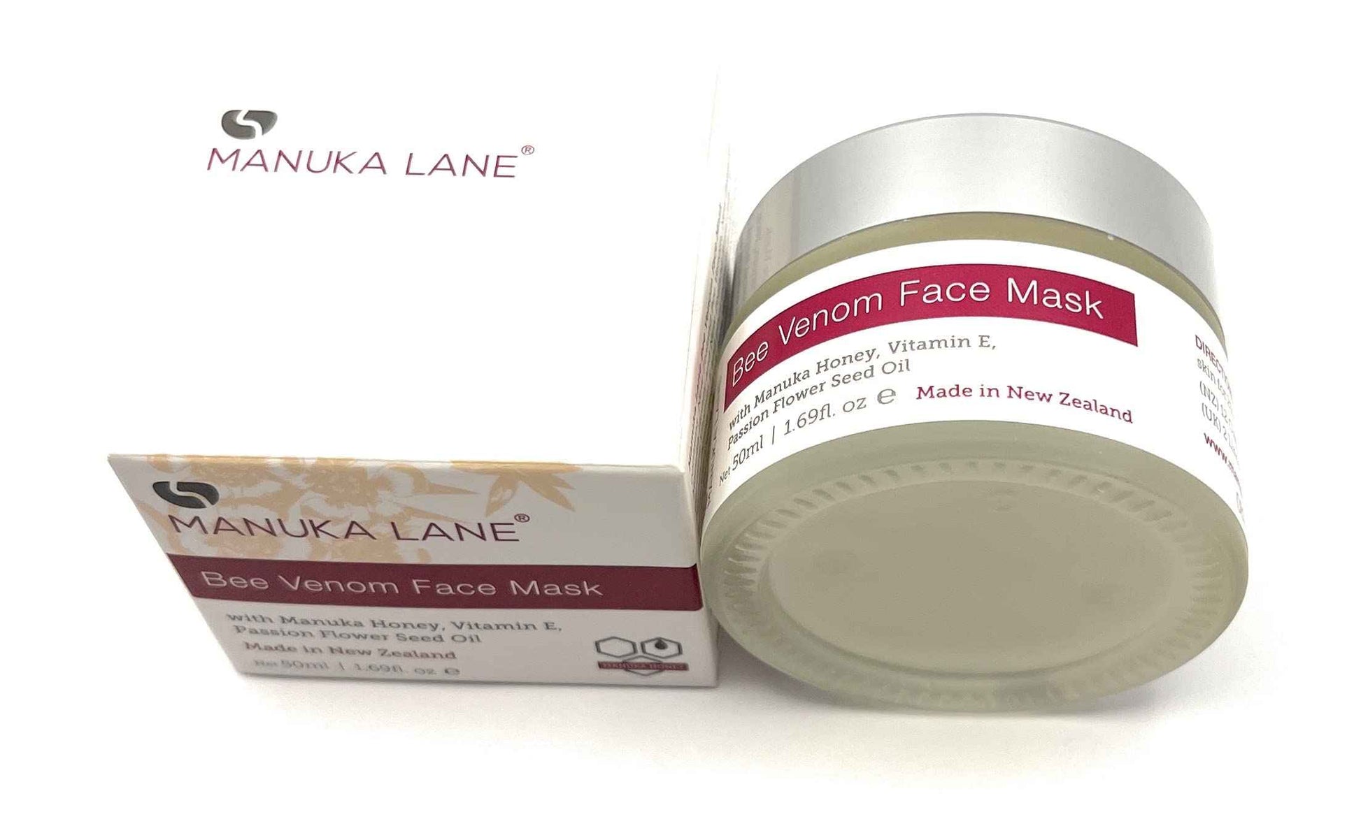 Manuka Lane, Bee Venom Face Mask, with Natural Honey, Vitamin E, Passion Flower Seed Oil, Net 50ml