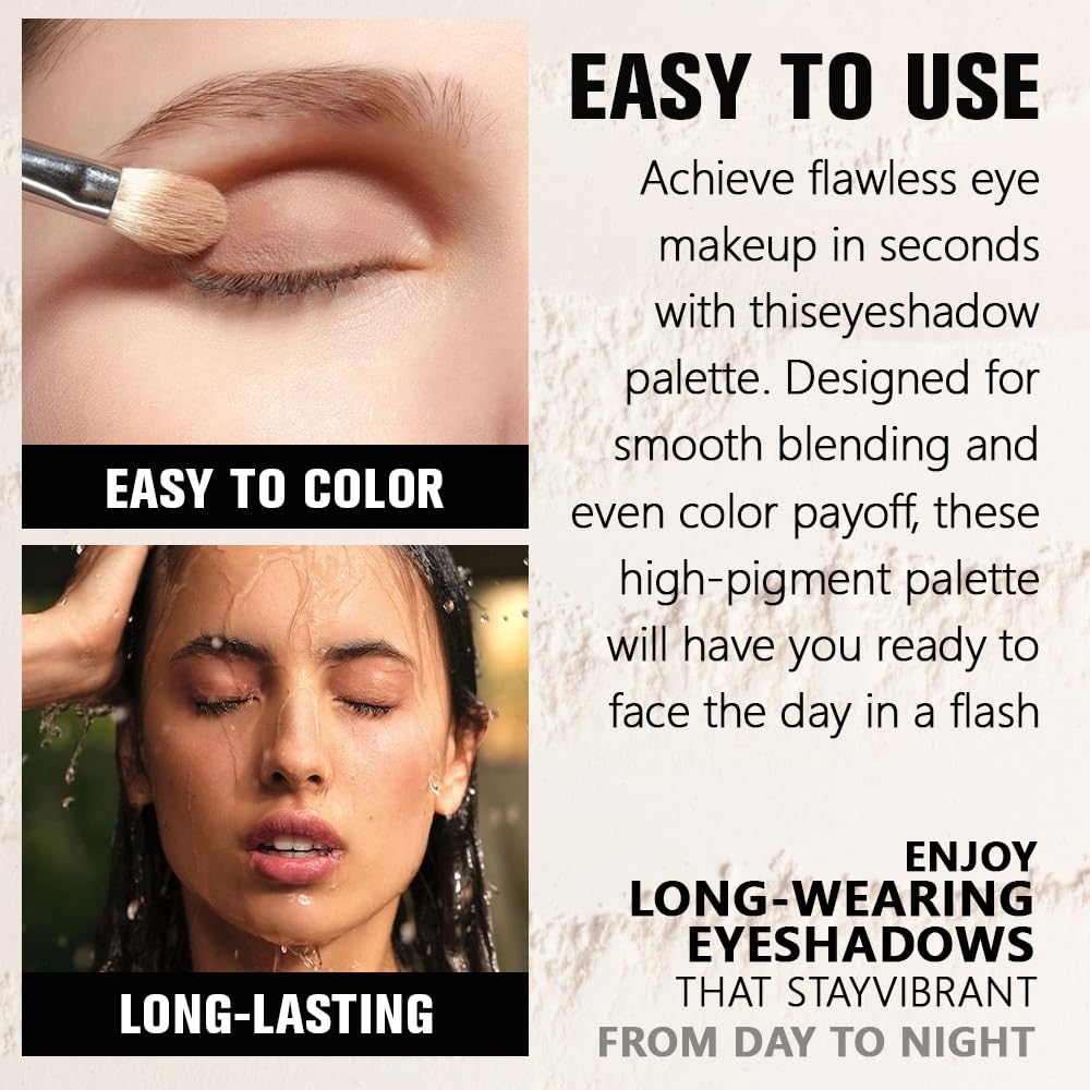 Nude Pink Matte Eyeshadow - Lightweight Blendable Mini Eye Shadow for Mature Skin | Waterproof & Vegan, 19g