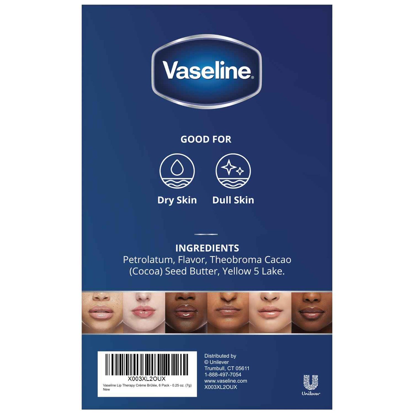 Vaseline Lip Therapy, Creme Brulee 0.25 oz (6 Pack)