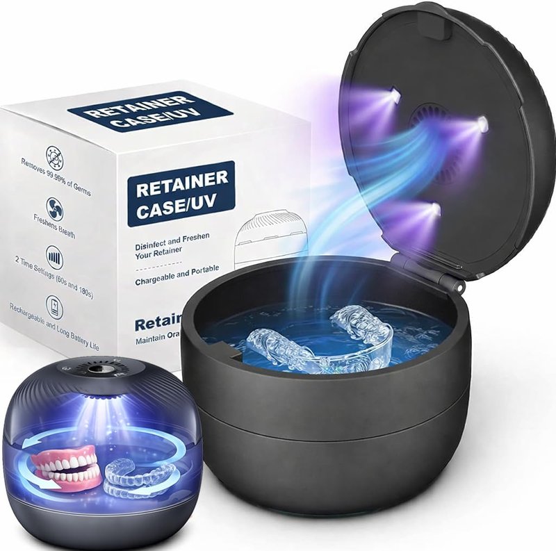 All-in-One Denture & Retainer Case with Soaking, Freshening, Sanitization and Storage Functions – Complete Clean Care Solution for Dentures, Mouth Guards, Night Guards and Retainers