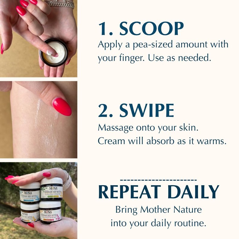 All Natural Whole Body Deodorant Cream - Aluminum & Baking Soda Free | Travel Size 4-Pack (0.53 Oz Each)