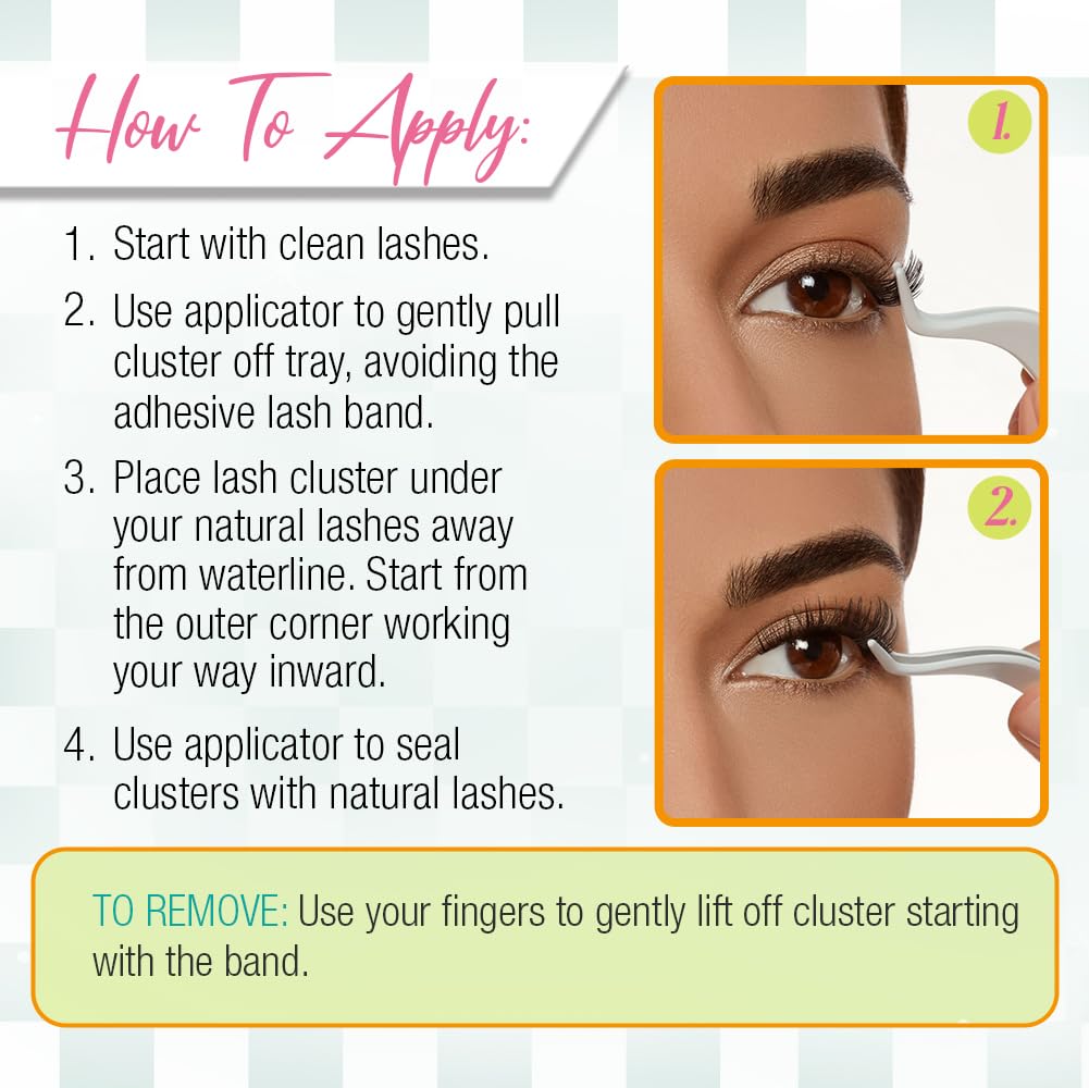 Ardell Winks Eyelash Extensions - DIY Volume Clusters for Natural Look | 30 Individual Lashes with Applicator