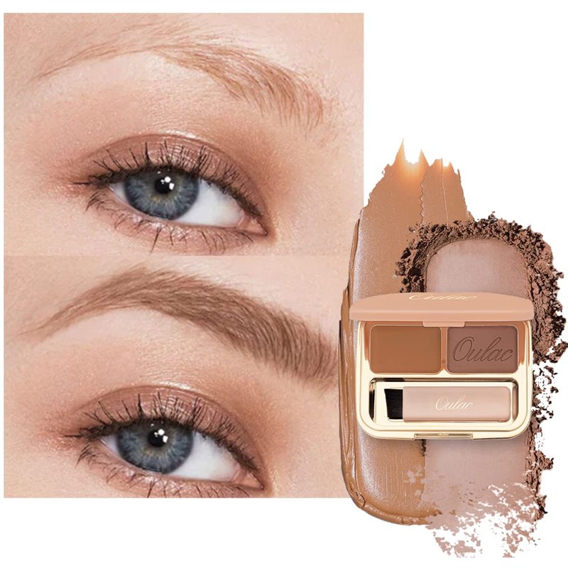 Waterproof Brown Eyebrow Powder Kit - Long-Lasting Pomade & Brush for Sparse Brows | 3.2 g/0.11 oz (Ginger)