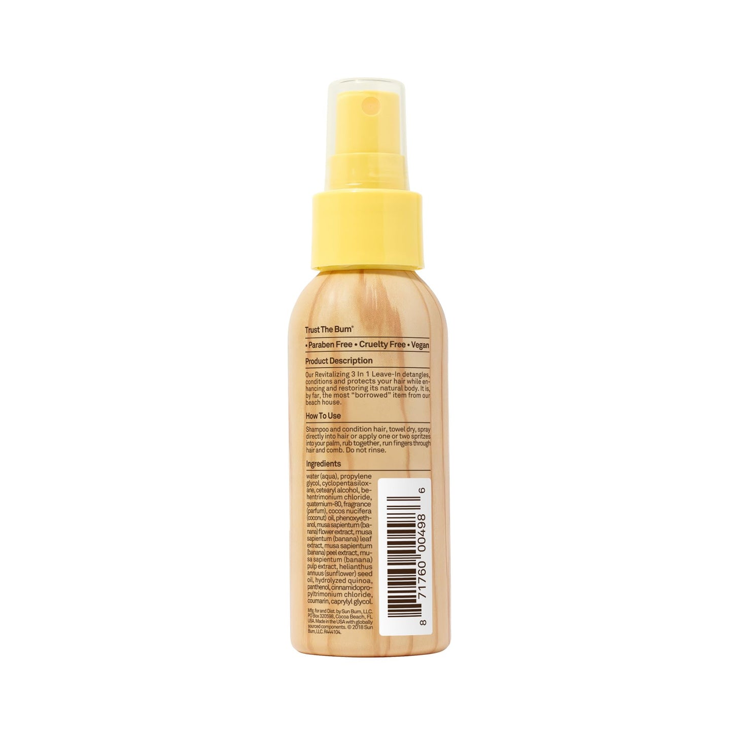 Sun Bum Beach Formula 3-in-1 Leave-in Hair Conditioner Spray, 1.5 Ounce