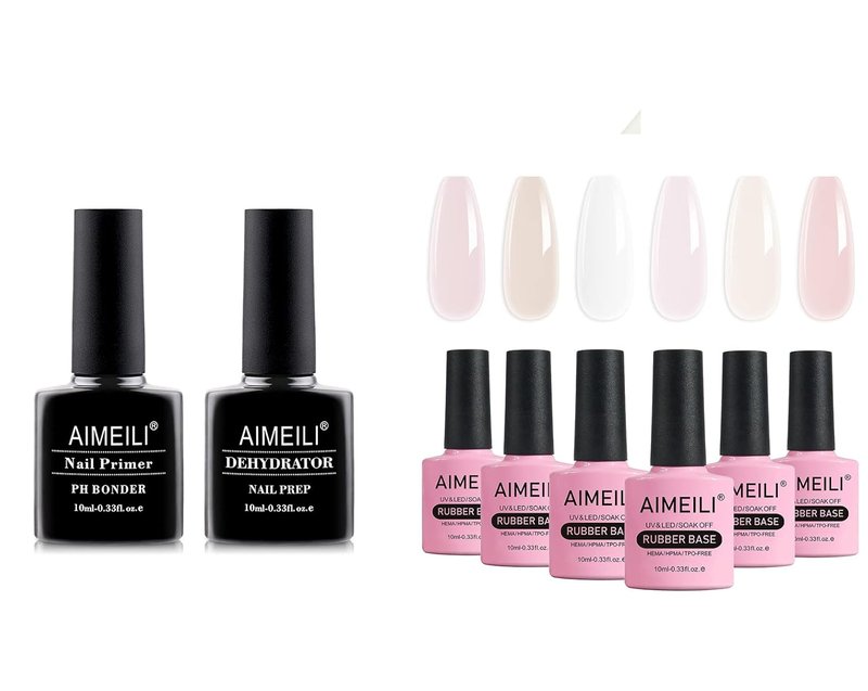 AIMEILI Nail Prep Bond Primer - Quick Dry Dehydrator & Rubber Base Gel for Nails | 15ml