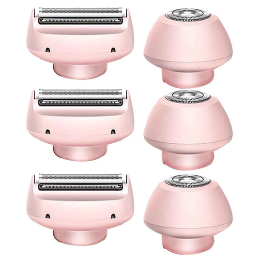 Universal Replacement Heads for Mermaid-Style Women’s Electric Shavers – Fits Most 2-in-1 Epilator & Razor Devices (3 Pairs of Replacement Heads, Set)
