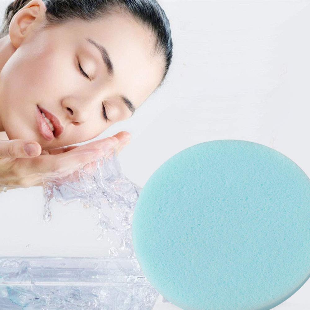 Facial Sponges Compressed,360 Pieces Makeup Remover PVA Professional Round Face Wash Sponges Spa Pads for Women Exfoliating Cleansing,Blue