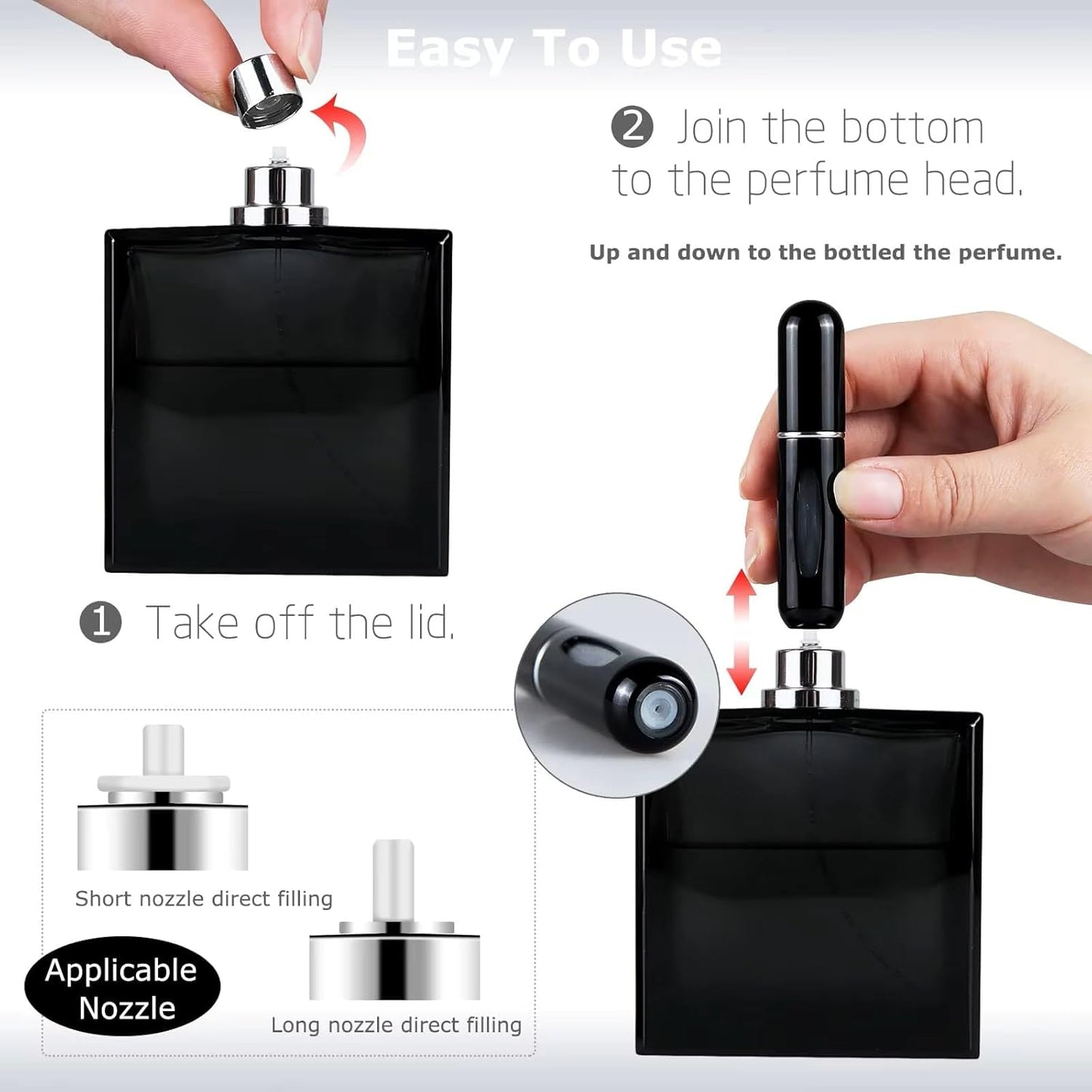 Couple Perfume Gift Set - Modern Unisex Cologne with 2 Travel Size Refillable Bottles | 100ml/3.3fl.oz.