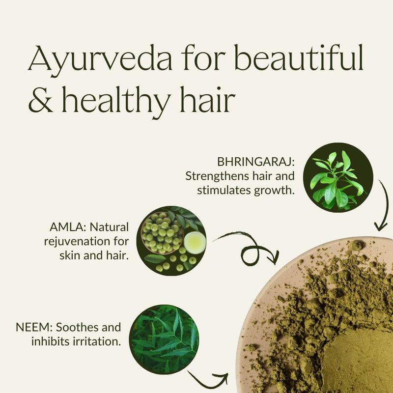 khadi MEDIUM BROWN Natural Hair Color - Hair dye for lively, warm cinnamon brown to strong, deep medium brown - 100% plant-based - 3.5 oz