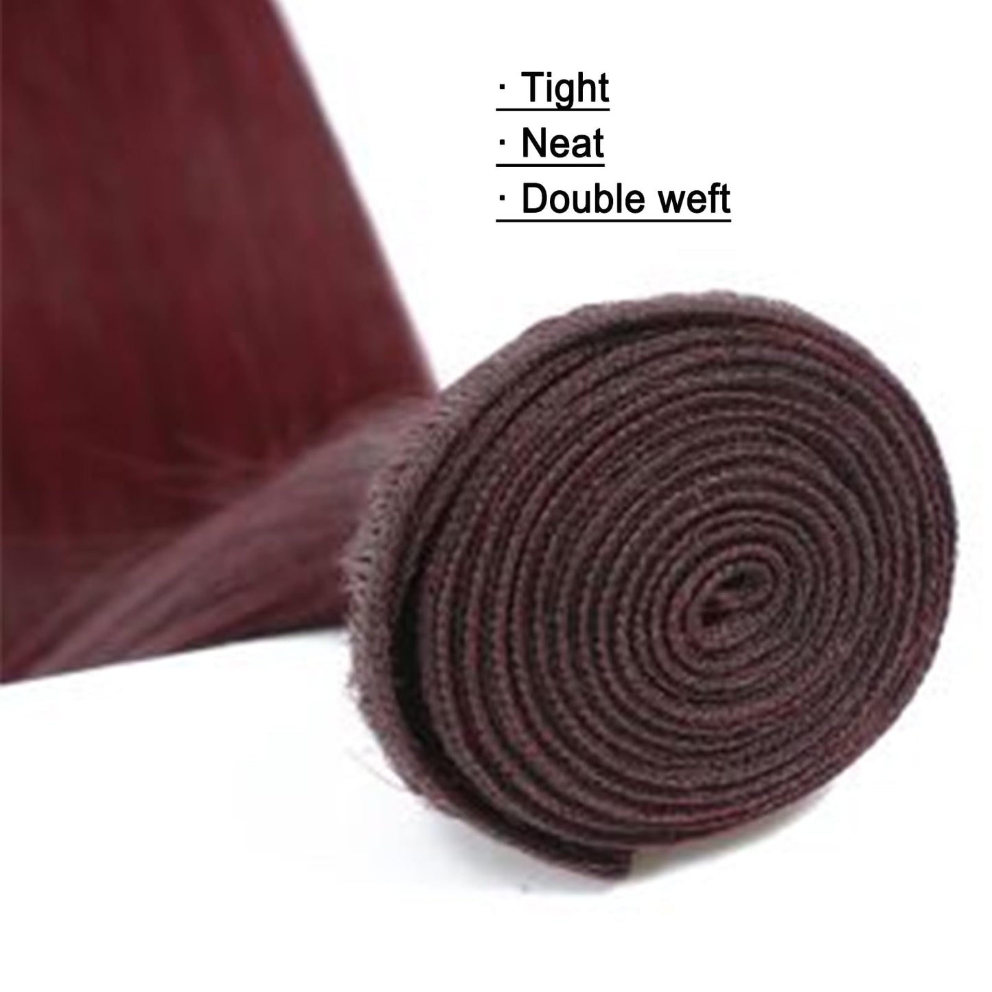REMY HAIR Straight Human Hair Bundles 99J Burgundy Bundles 1 Bundle 14 Inches 100% Human Hair