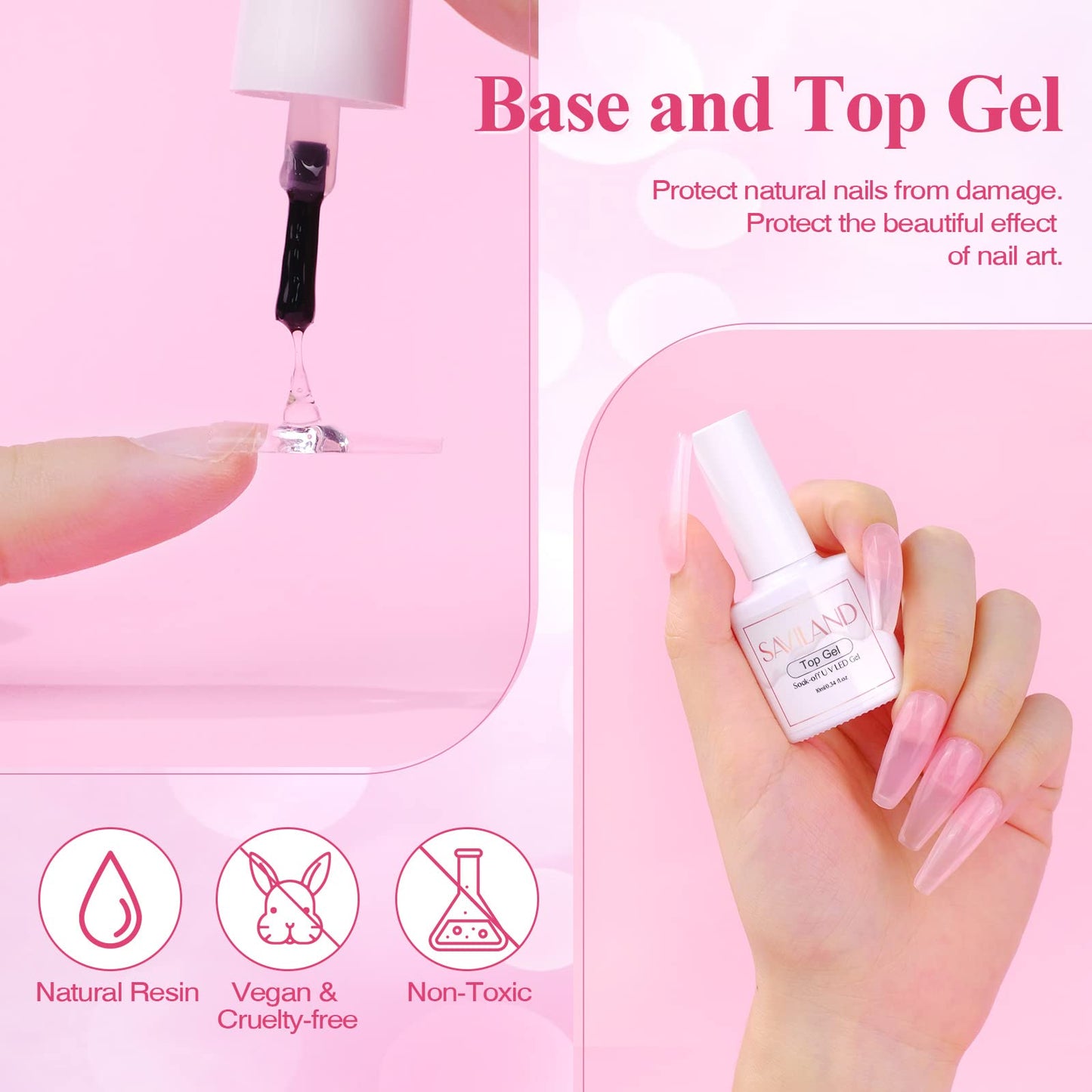 Saviland Acrylic Nail Kit – 61 in 1 Nail Kit Set Full Acrylic Powder Set with Everything Nail Supplies Acrylic Nail Liquid Nails Tips & Glue for Beginners Nail Extension French Manicure Home DIY