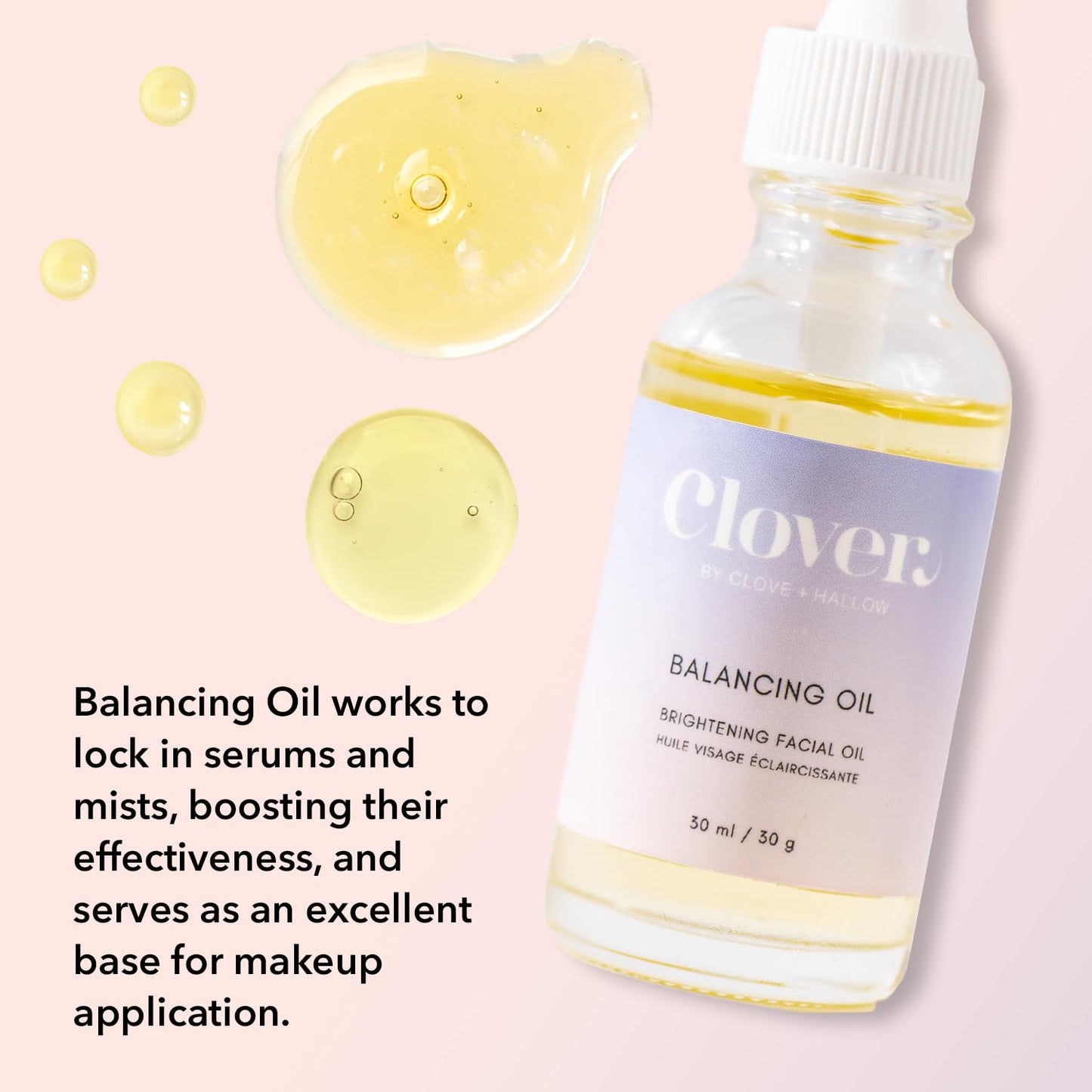 Clover Balancing Oil | Supports Clearer Skin, Promotes a Healthy Complexion, and Enhances Natural Radiance | Cruelty-Free & Vegan Face Oil - 1 oz (30 ml)