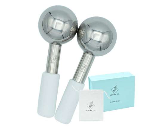 Stainless Steel Face & Eye Roller - 2 Pack Cryo Globes for Face, Neck & Eyes - Reduces Dark Circles & Wrinkles
