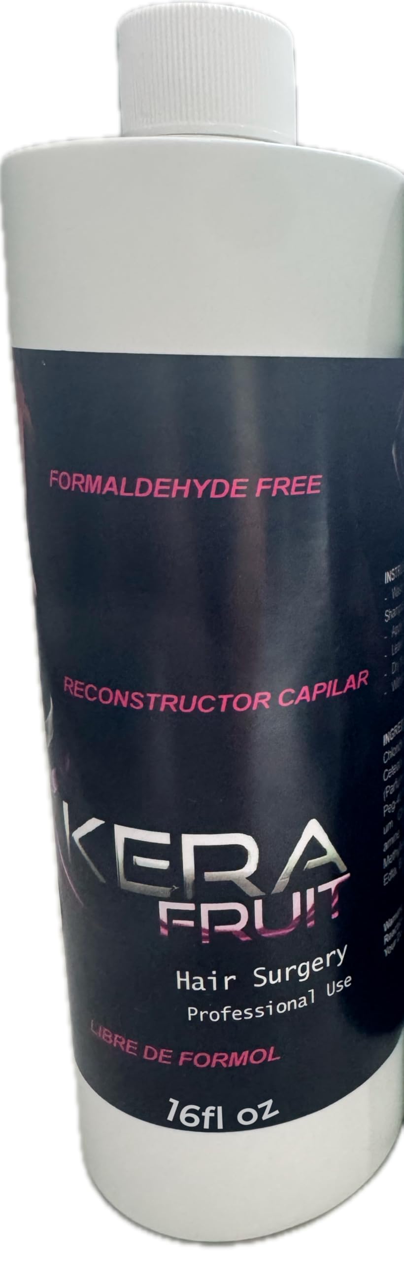 KERA FRUIT Cirugia Capilar Para el Cabello Libre de Formol 16oz - Antifrizz Deep Hydratation - Repair Hair Treatment - Professional Results - Formaldehyde Free - keratin Treatment.