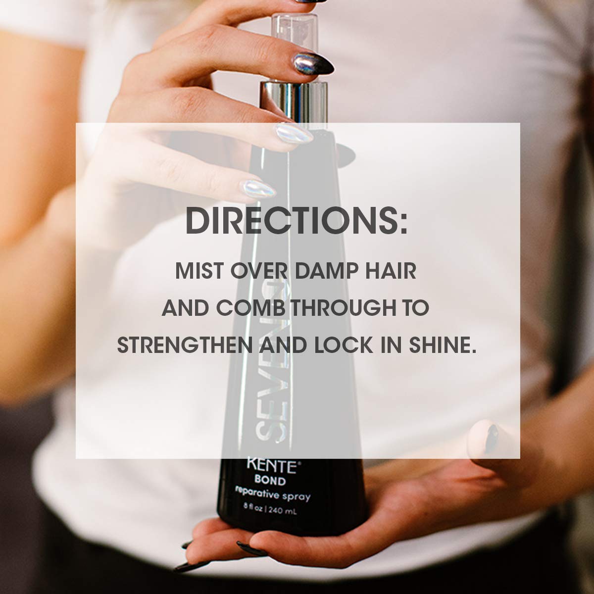 SEVEN Haircare Kente Bond Repair Prep Spray Leave In Treatment for Damaged Hair, Detangling Blow Dry Prep with Sweet Almond Conditioning Formula, Smooth Shine Strengthening Care for Women Men, 8 oz