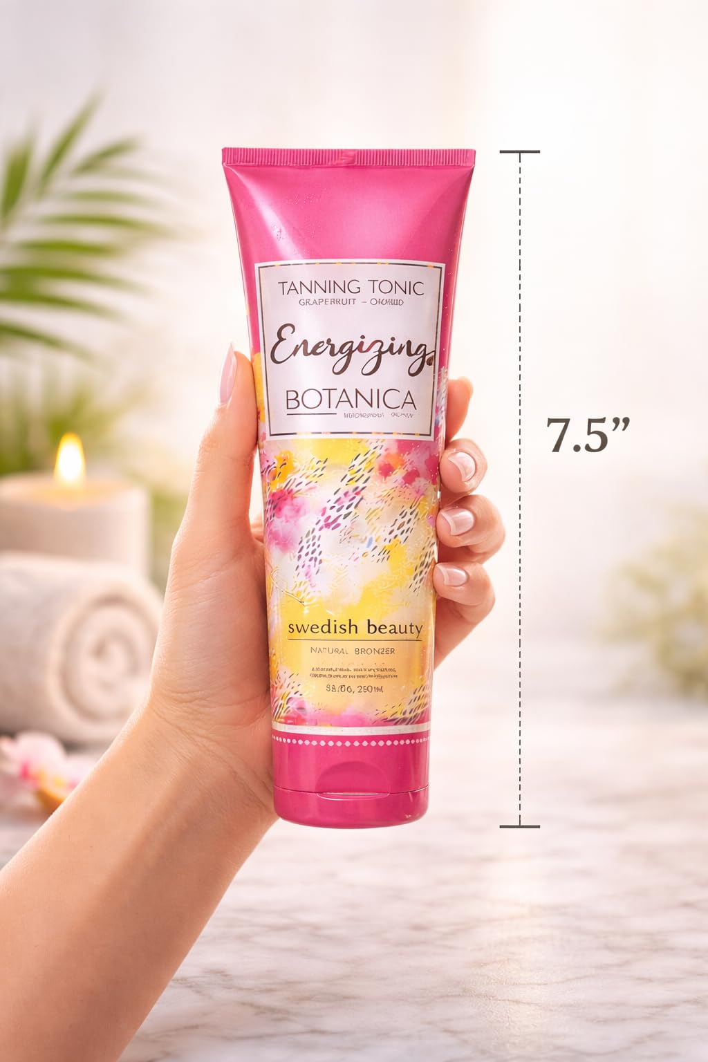 Swedish Beauty ENERGIZING Botanica Natural Bronzer (8.5 ounces) Tanning Bed Lotion, Grapefruit and Orchid Blend