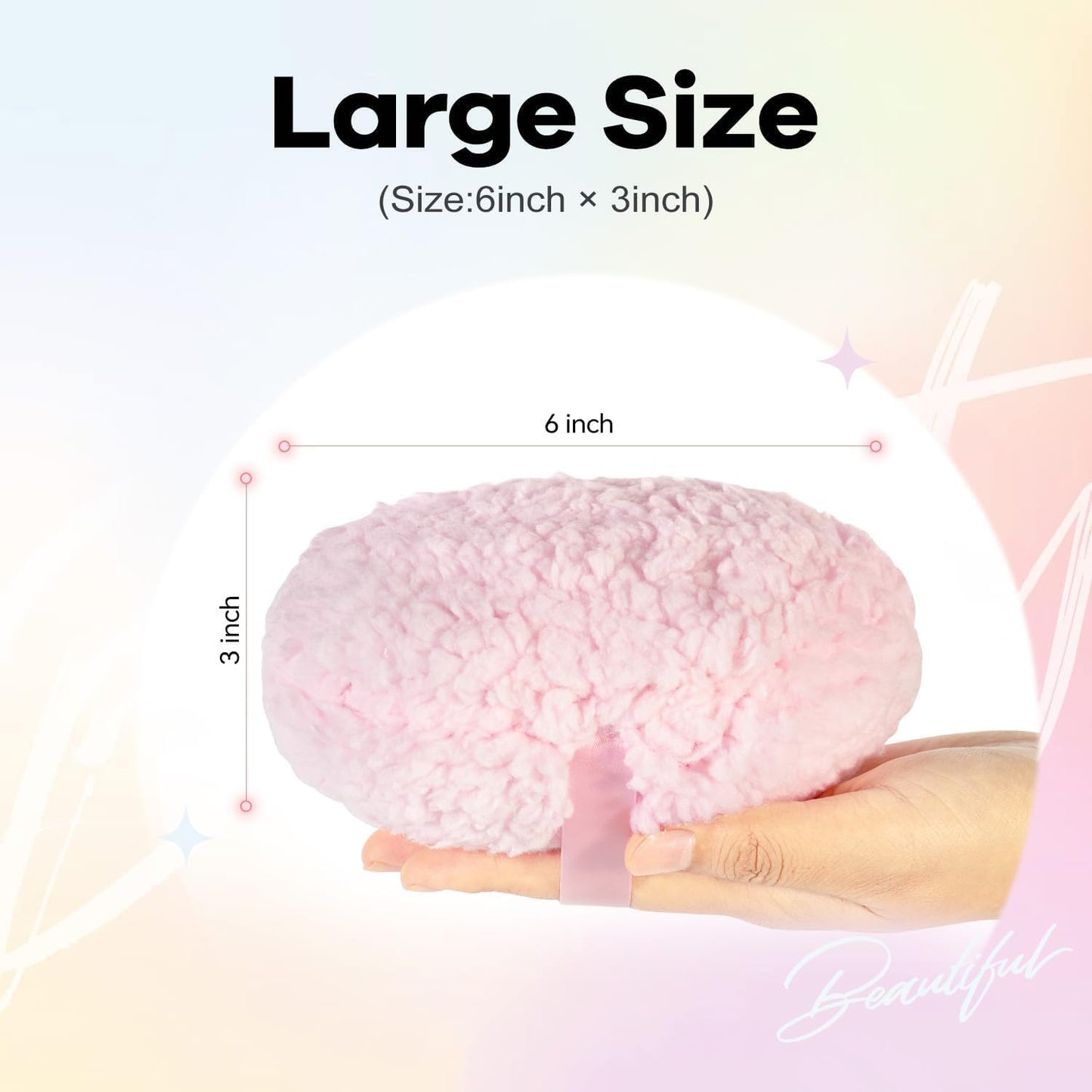 Large 6-Inch Body Powder Puff - Soft Dusting Applicator with Storage Jar | Charming Pink