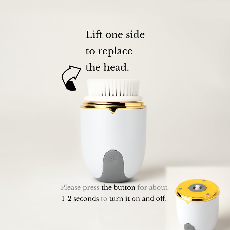Waterproof Electric Face Brush with IPX5 Rating for Deep Cleansing and Exfoliation