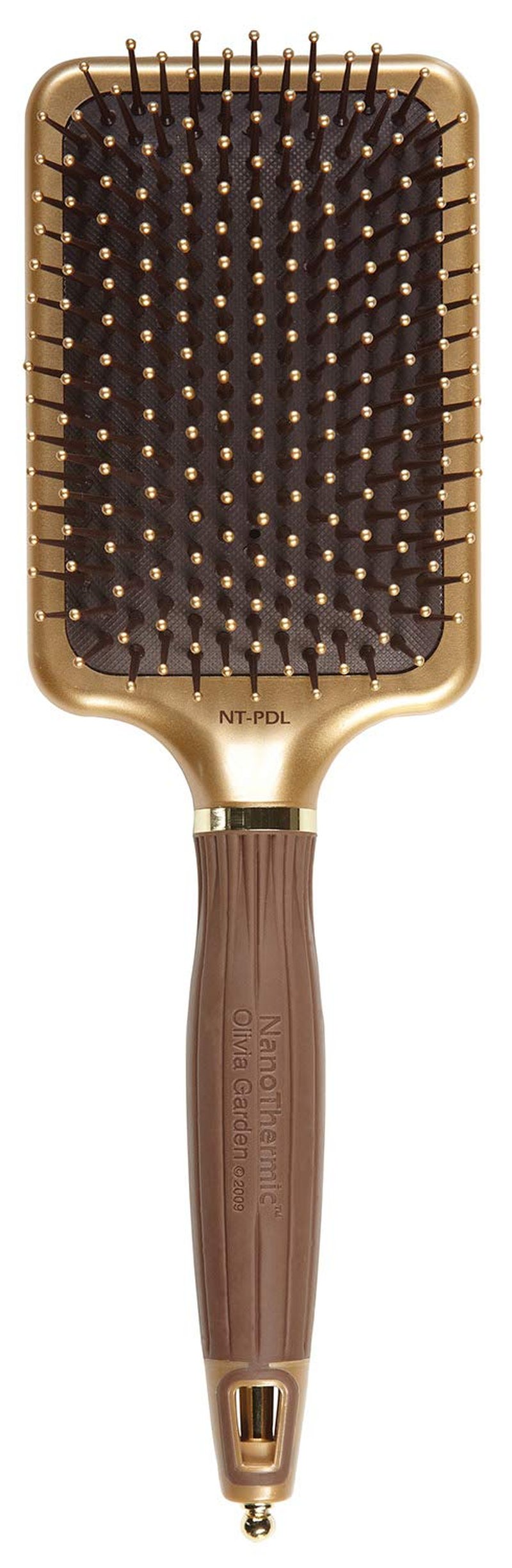 Olivia Garden Ceramic + Ion NanoThermic Styler Hair Brush - Daily Styling for All Hair Types - With Retractable Sectioning Pick, NT-PDL (Paddle)