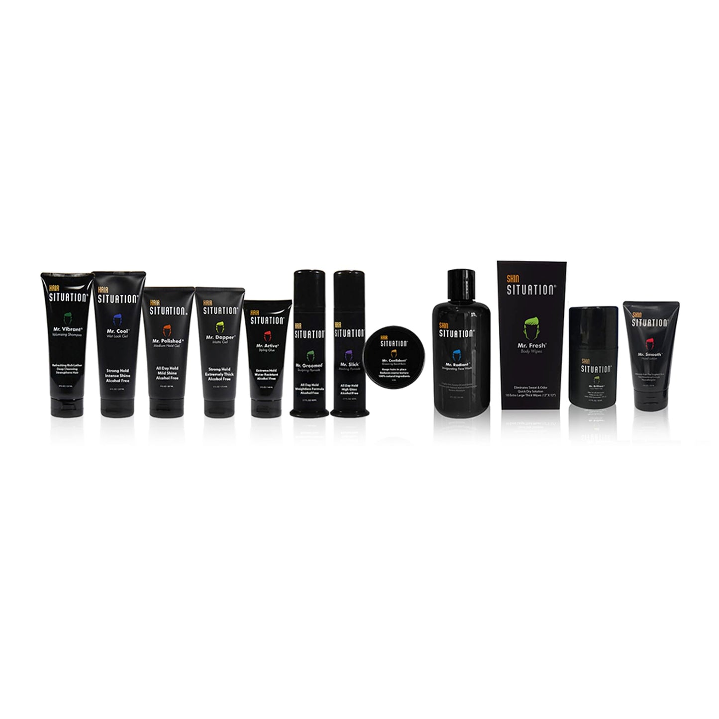 Hair Situation Mr. Cool Wet Look Strong Hold Hair Styling Hair Gel, High Shine, Anti-Humidity Shield, Anti-Frizz Fly Away, Alcohol-Free, No Flake Formula Made with Vitamins to Strengthen Hair, 8 Fl Oz