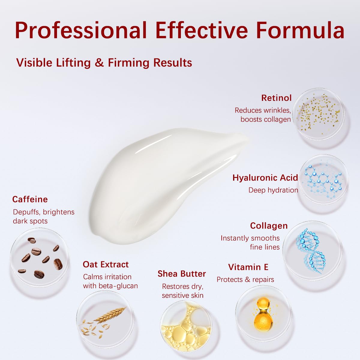 Neck Firming Cream, Anti-Aging Tightening And Lifting Treatment With Peptides, Retinol, Collagen & Hyaluronic Acid Cream For Neck, Face and Chest (1.7 Fl Oz)