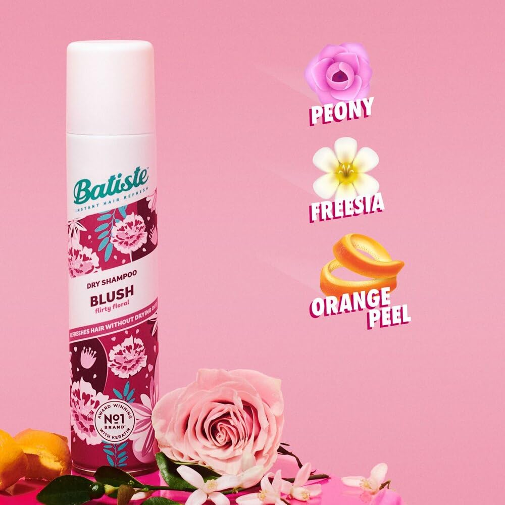 Batiste Dry Shampoo, Blush Fragrance, 3.81 OZ. (Pack of 6)