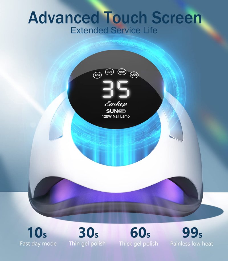 Easkep 120W UV Light for Nails - UV Nail Lamp with Gloves Kit Nail Dryer Lamp for Gel Nails Professional for Home and Salon