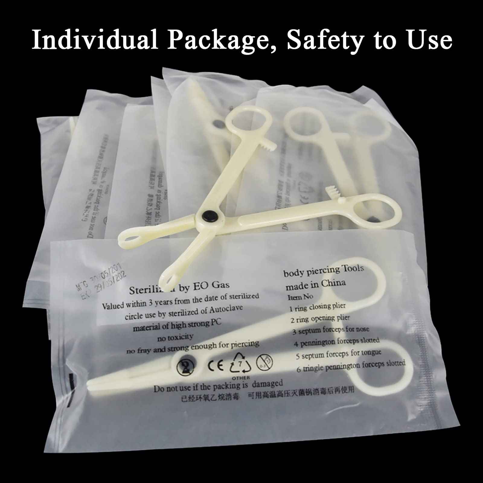 Disposable Piercing Clamps - Lyuxzad 25Pcs Piercing Forceps Rounded Slotted Septum Clamps Septum Forceps for Lip Labret Eyebrow Navel Tongue Belly Ear Nose Piercing Kit Piercing Tools
