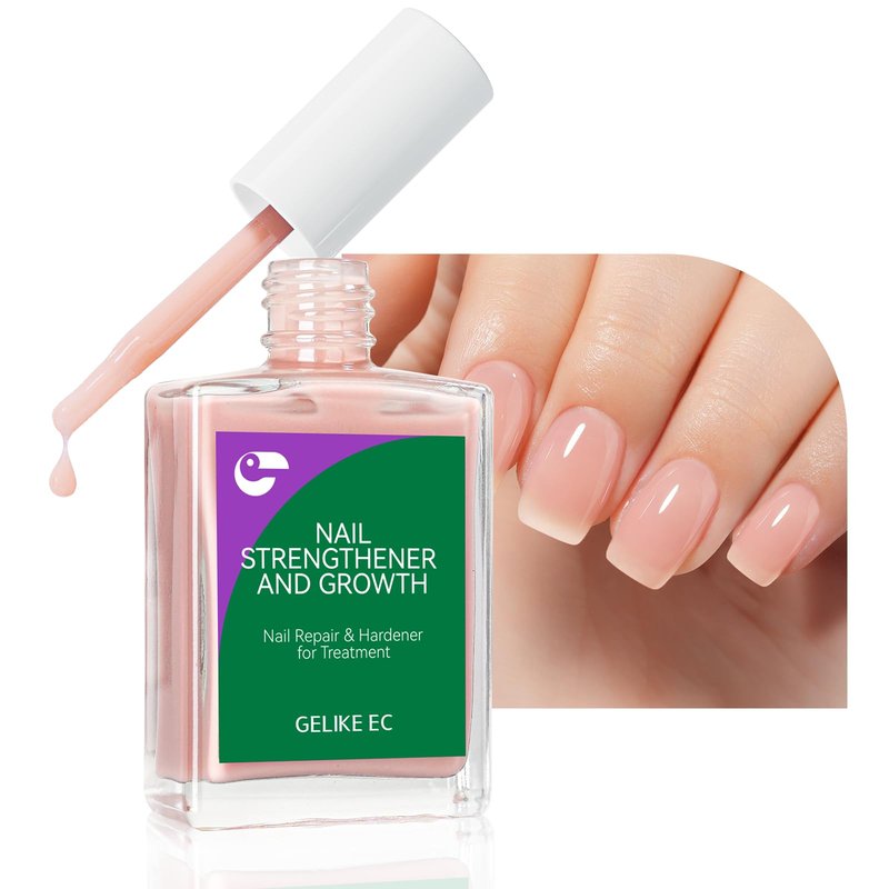 Protein Nail Strengthener and Growth Polish: Nude Blush Gelike EC 15ml 6 in 1 Natural Nail Hardener Extra Strong and Growth - Nail Polish Hardener for Weak and Damaged Nails