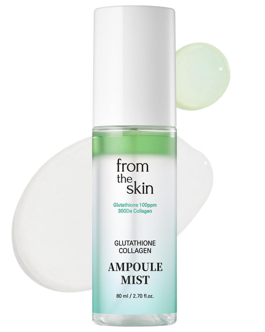 FROM THE SKIN Glutathione Collagen Ampoule Mist – Rejuvenating Facial Serum Spray for Hydration and Collagen Boost - Panthenol, Lactobacillus - For All Skin Types, 2.7 fl.oz.