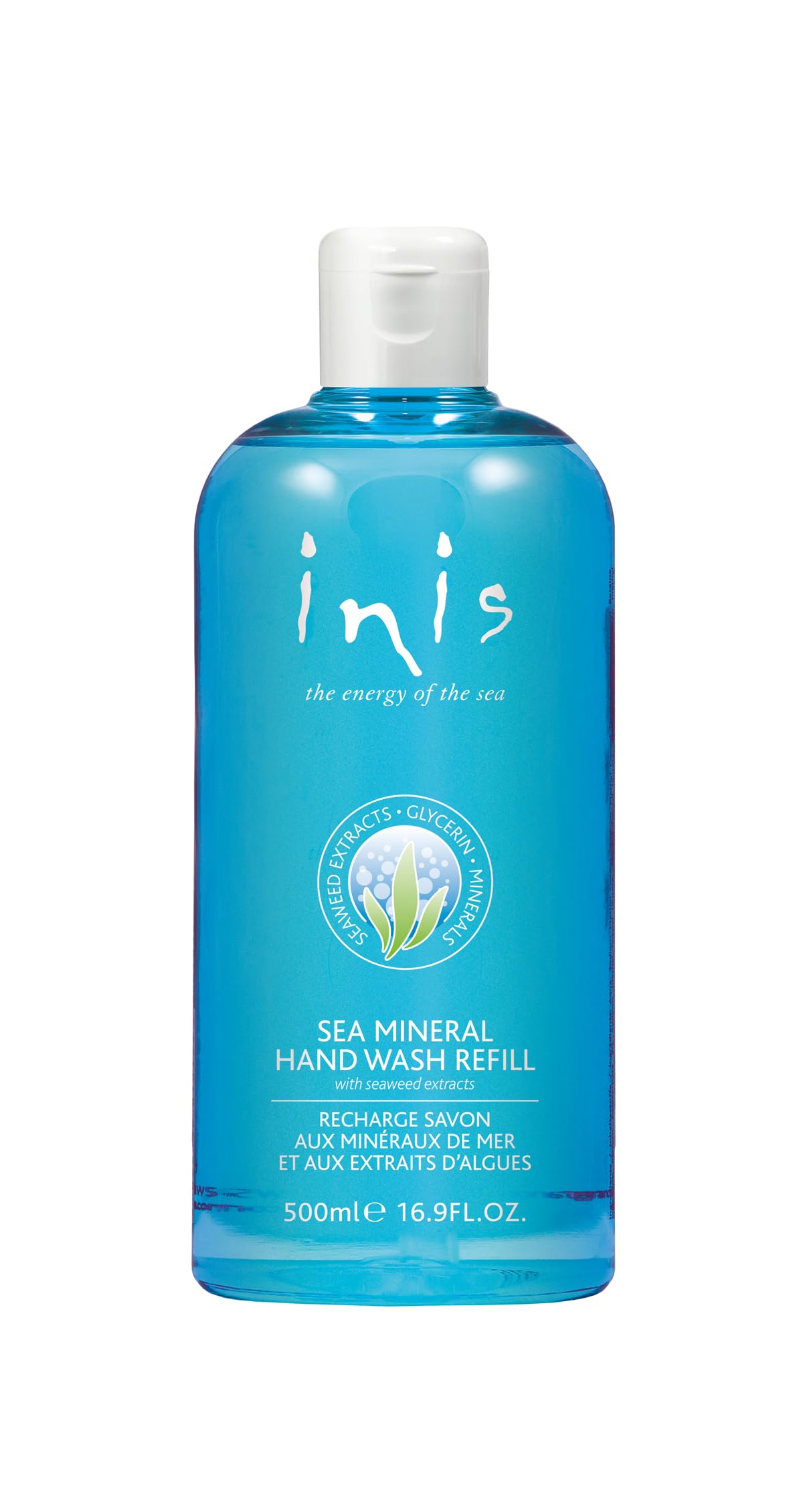 Inis the Energy of the Sea - Sea Mineral Hand Wash Refill for Women and Men, Large Liquid Hand Soap Refill with Seaweed Extract and Aloe Vera, Clean Ocean Fresh Scent, 16.9 fl oz