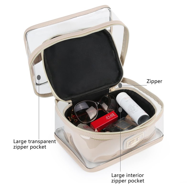 MKF Collection 4PCS Stylish Cosmetic Bag Portable Makeup Travel Organizer Case Navy Red by Mia k
